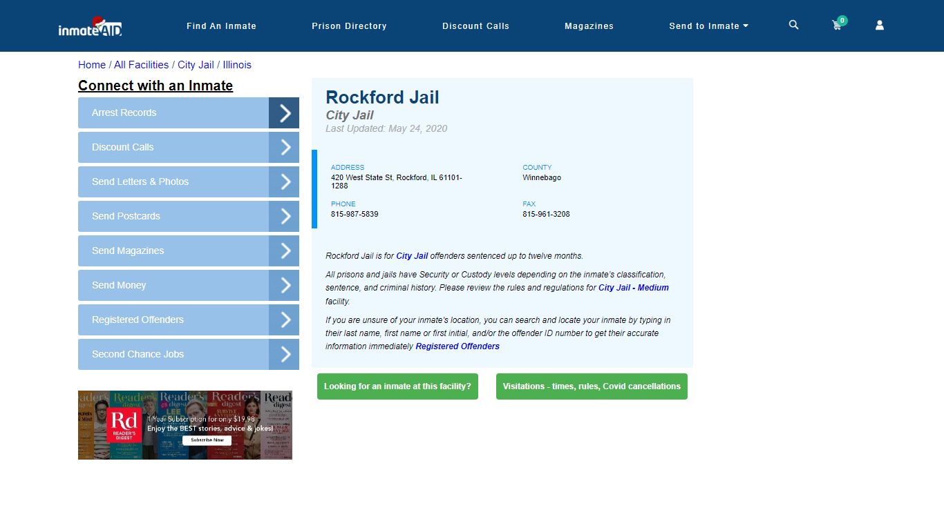 Rockford Jail | Inmate Locator