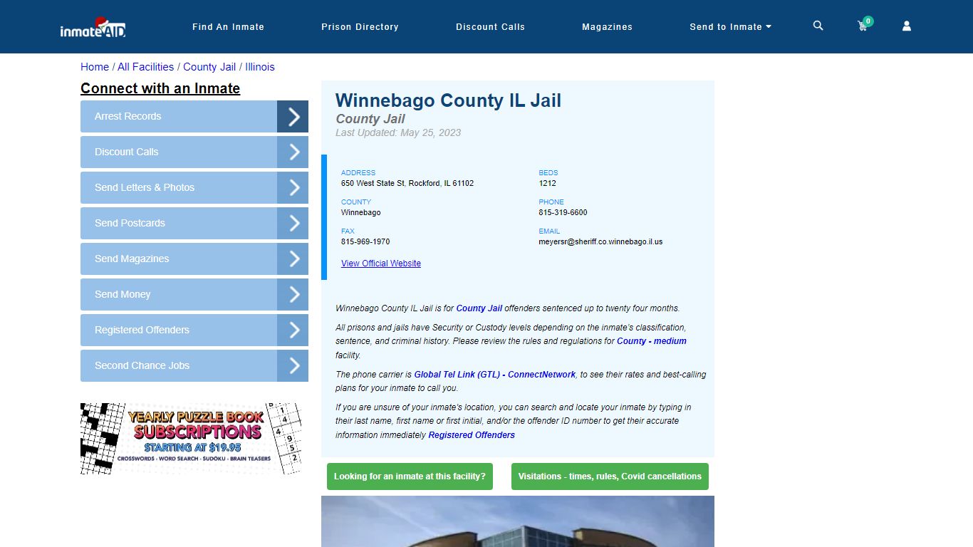 Winnebago County IL Jail - Inmate Locator - Rockford, IL
